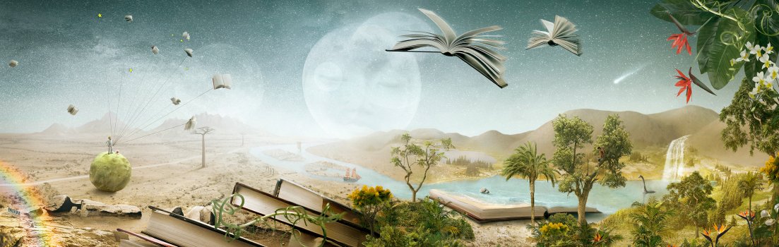 Detail from large illustration for a childrens' library wall